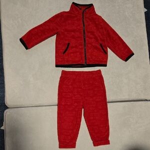 Joe Fresh Bright Red Kids Set with Vehicle Patterns